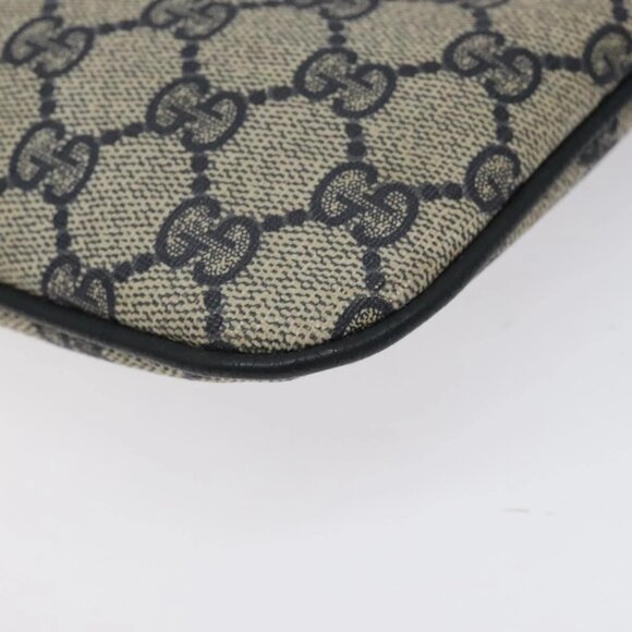 GUCCI GG Supreme Sherry Line Shoulder Bag PVC Navy Gold 68 02 047 Auth ep9524 - Picture 4 of 16